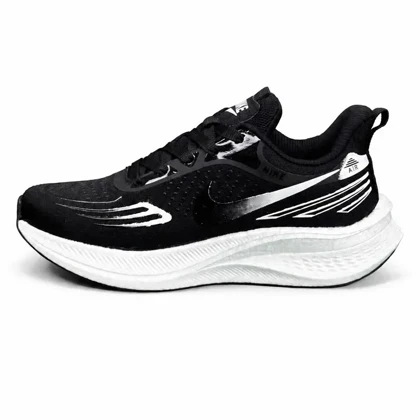 کتانی زیره بست مردانه مدل رانینگ نایکی مشکی سفید Nike