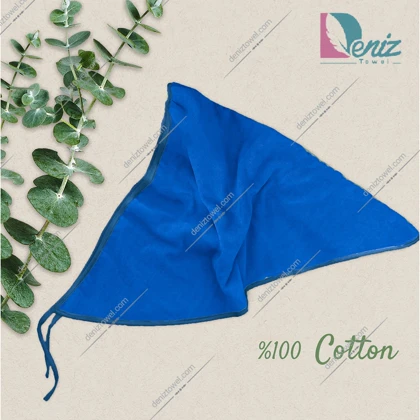 حوله سر طرح ساده مدل روسری رنگ آبی