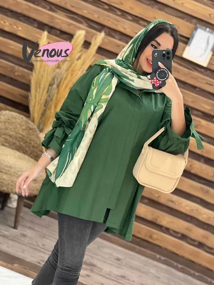 مانتو پوپلین آستین کش