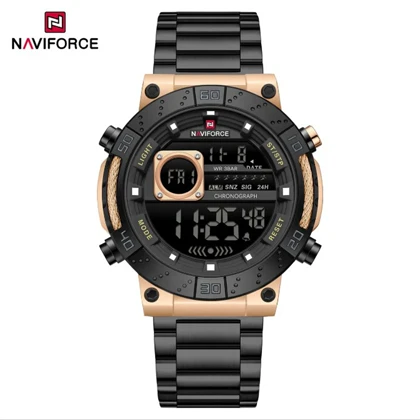 ساعت مچی مردانه نیوی فورس NF9241 مشکی بدنه رزگلد مدل m-10412