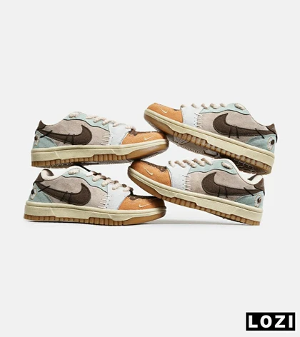 کفش کتانی مردانه و زنانه قهوه ای طوسی خردلی NIKE jordan Vodoo