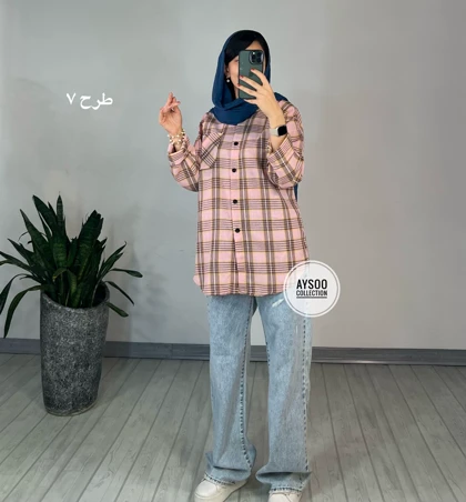 مانتو چهارخونه پنبه 1