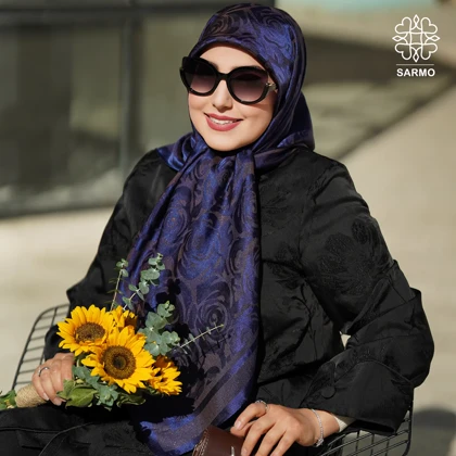 روسری ژاکارد رونا گل رز