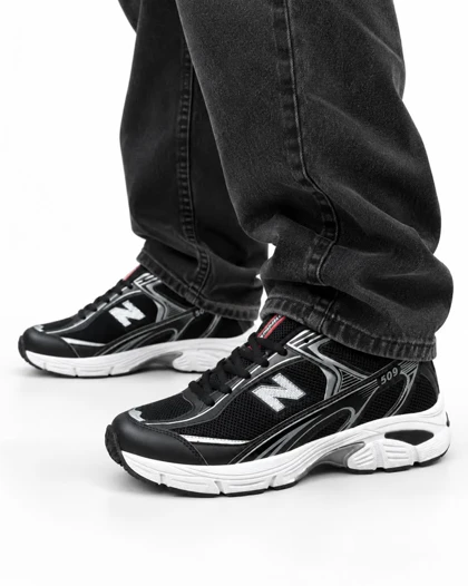 کتانی بزرگ پا مدل نیوبالانس 509 مشکی سفید New Balance509