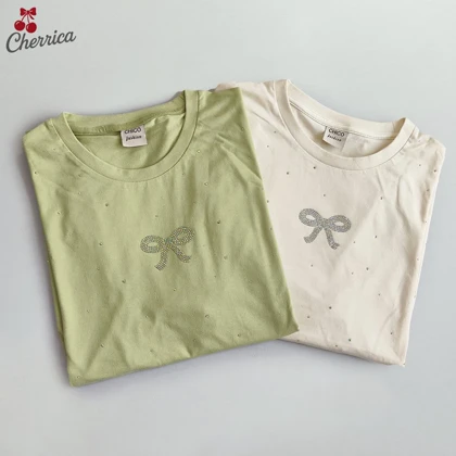 تیشرت باکسی پاپیون نگینی