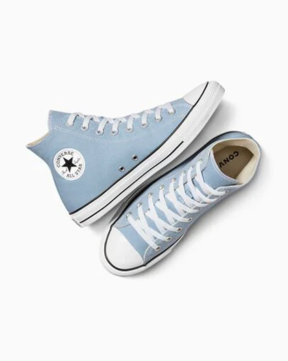 کفش ال استار اصل ساق بلند مدل کلاسیک رنگ آبی کمرنگ all star chuck navy blue