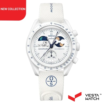 ساعت مچی امگا سواچ مدل MISSION TO EARTHPHASE - MOONSHINE GOLD SO33W701L