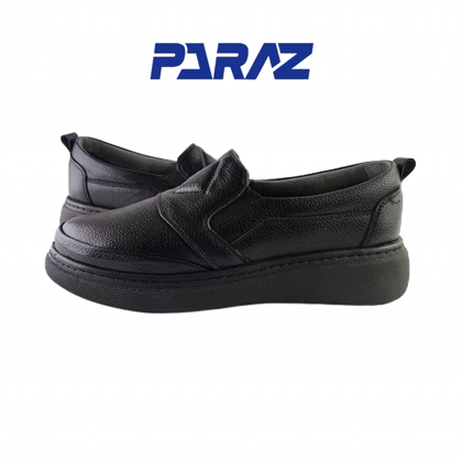 کفش طبی زنانه چرم طبیعی مدل ورس گام رویه طرح دار مشکی کد 207