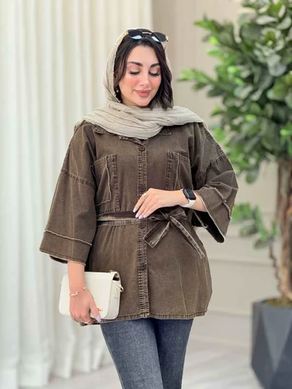 مانتو دو جیب ریش دار پروین