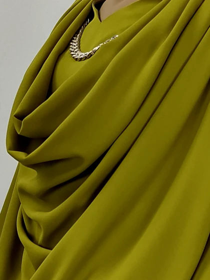 شومیز یقه شل آستین بلند گشاد مچ کش زنانه پارچه الیزه کد 2022