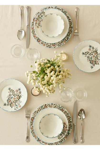 سرویس غذاخوری Bella Maison مدل Vintage استون‌ور - آبی