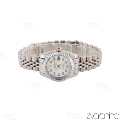 ساعت رولکس دیت جاست زنانه تمام نقره ای 105008