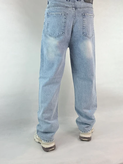 شلوار نیم بگ مردانه آبی ساده 122