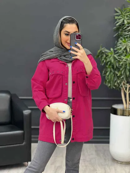 مانتو کتان چهار جیب پرچ پارلا