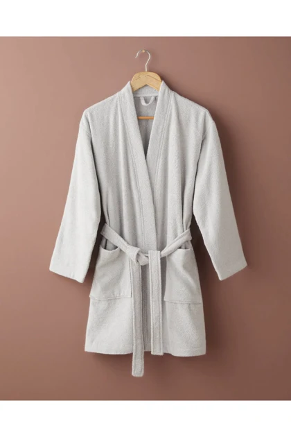 روبدوشامبر English Home مدل Cotton Line پنبه‌ای XXL - طوسی روشن