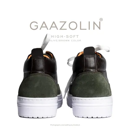 کتانی ساق‌دار گازولین های-سافت زیتونی/شکلاتی - GAAZOLIN High Soft Olive/Brown
