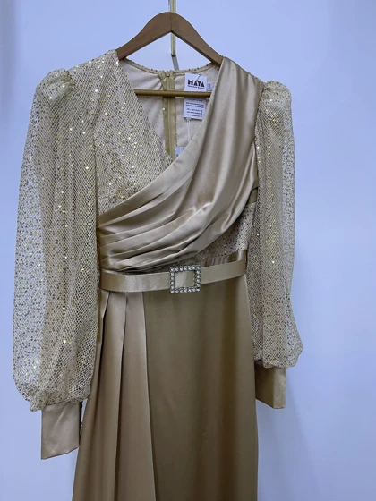 پیراهن ماکسی ساتن نگین‌دار