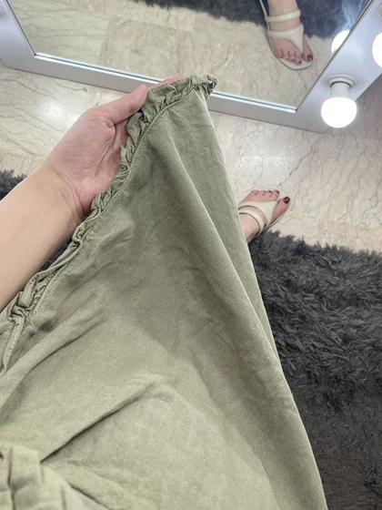 پیراهن لینن زیتونی 588