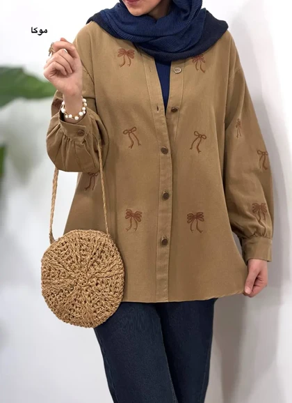 مانتو کتان کاغذی گلدوزی لیزا 1