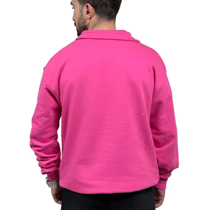 دورس مردانه ساده صورتی مدل یقه نیم زیپ