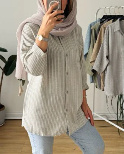 شومیز مانتویی لینن نخ تینا 2