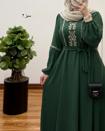 پیراهن مانتویی گلدوزی مدل گلبرگ
