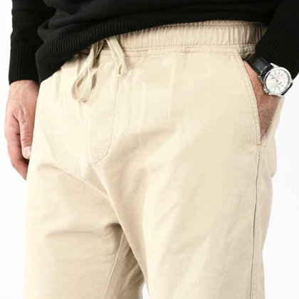 شلوار اسلش کتان دمپا ساده مردانه مدل 64795