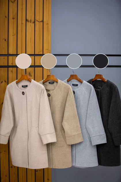 پالتو زنانه فوتر کجراه تک دکمه فانتزی