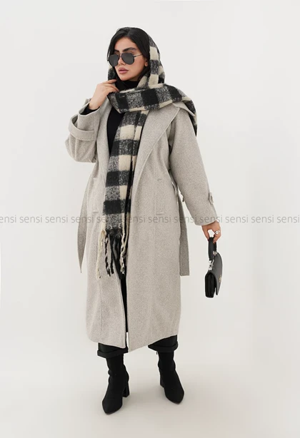 پالتو فوتر 2دکمه یقه ایستاده آستر دار@ کد1004814