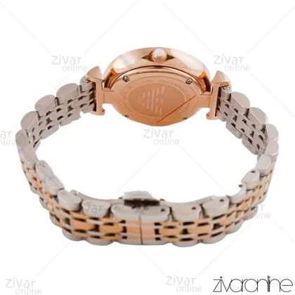 ساعت امپریو آرمانی زنانه دورنگ رزگلد صفحه نگینی 101917
