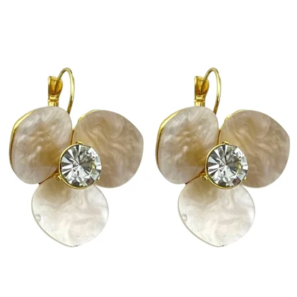 گوشواره زنانه طرح گل با نگین درخشان