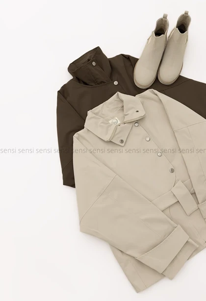 بارانی یقه ایستاده جلو زیپ کد1004628