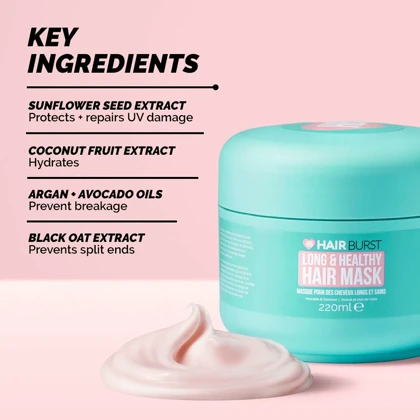 ماسک مو هیربرست مدل Long and Healthy آبرسان، مغذی، ترمیم کننده، ضد موخوره 220 میل