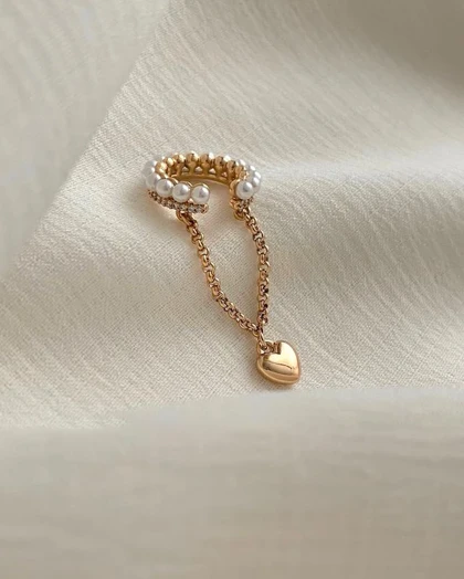 ایرکاف مرواریدی با آویز قلب ژوپینگ