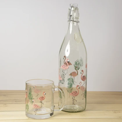 بطری شیشه ای طرحدار ایتالیا کد 5409