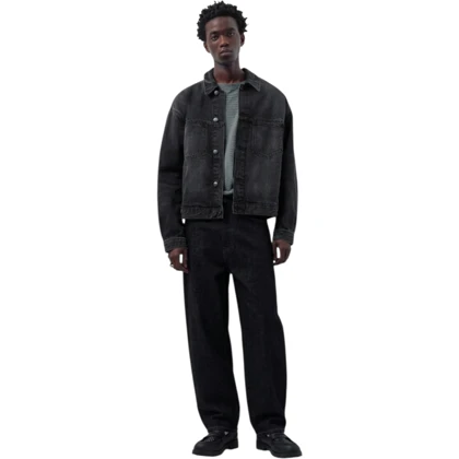شلوار جین مردانه بگ استایل مشکی pull & bear کد 317 سایز 30