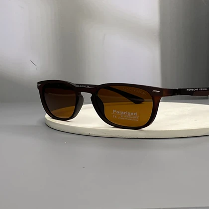 عینک آفتابی پورشه دیزاین با فریم کائوچو و لنز پلی‌کربنات پلاریزه UV400 Porsche Design Polarized