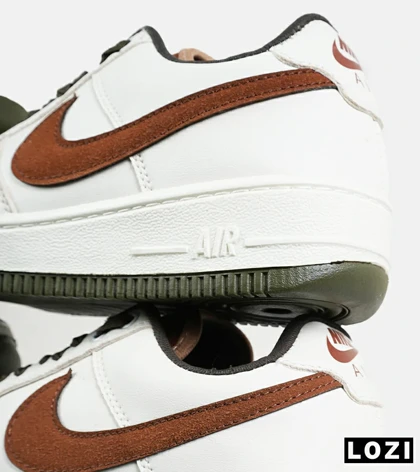 کفش مردانه و زنانه سفید قهوه ای NIKE AIR FORCE مدل 7418