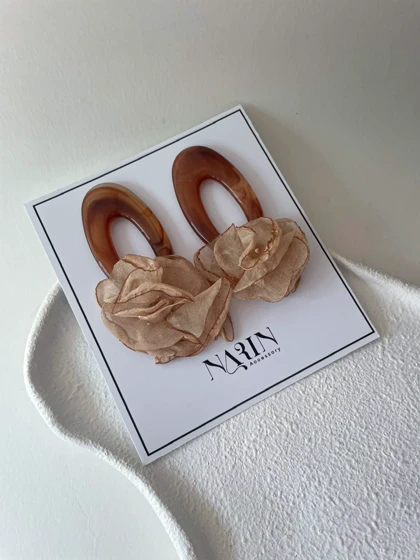 گوشواره چوب پارچه پاییزی