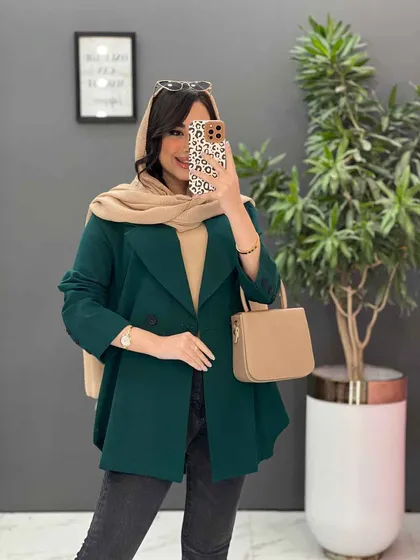 مانتو لینن دودکمه مدل آیریس