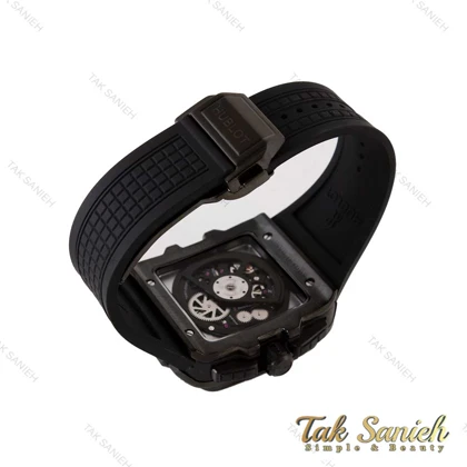 ساعت هابلوت مردانه مربعی سه موتوره مشکی پشت شیشه ای Hublot-4994-G
