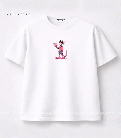 تیشرت باکسی یونیسکس طرح The Pink Panther کد 1313