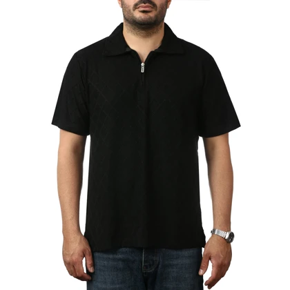 پولوشرت آستین کوتاه نیم زیپ مردانه تن کوک مدل 151456