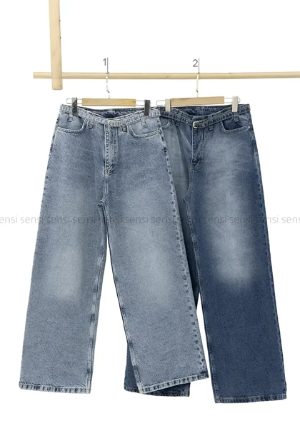 شلوارجین وایدبلت کمربند دارکد1004723