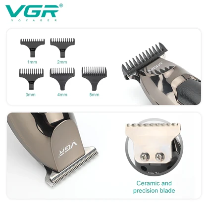 ماشین اصلاح وی جی آر VGR مدل V-030 شارژی با تیغه T