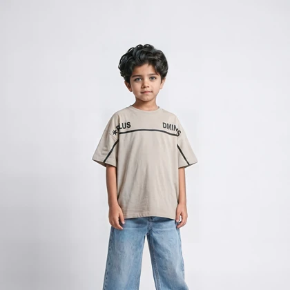تیشرت بچگانه طرح Dminus کرم سایز 45,50,55,60
