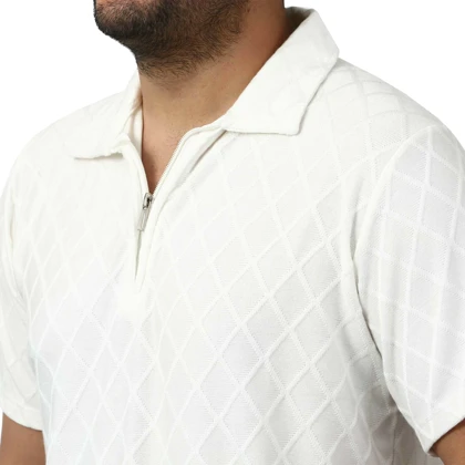 پولوشرت آستین کوتاه نیم زیپ مردانه تن کوک مدل 151455