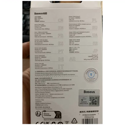 کابل فست شارژ یو اس بی به لایتنینگ 2.4 آمپر 2 متری بیسوس CB000044 CAKW000502