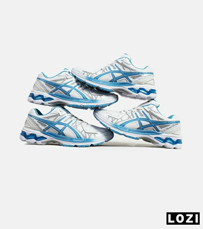 کفش کتانی مردانه سفید آبی ASICS KAYANO 20