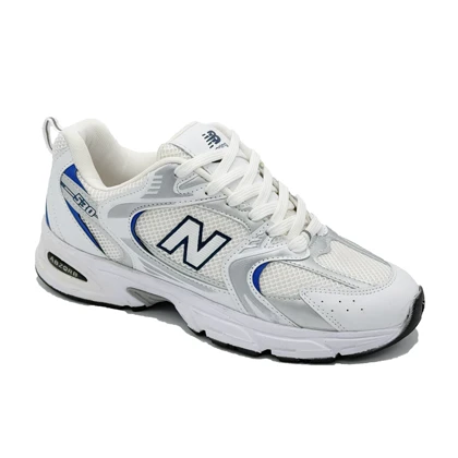 کتانی اسپرت مردانه نیوبالانس 530 New balance رنگ سفید سرمه‌ای کد 6761